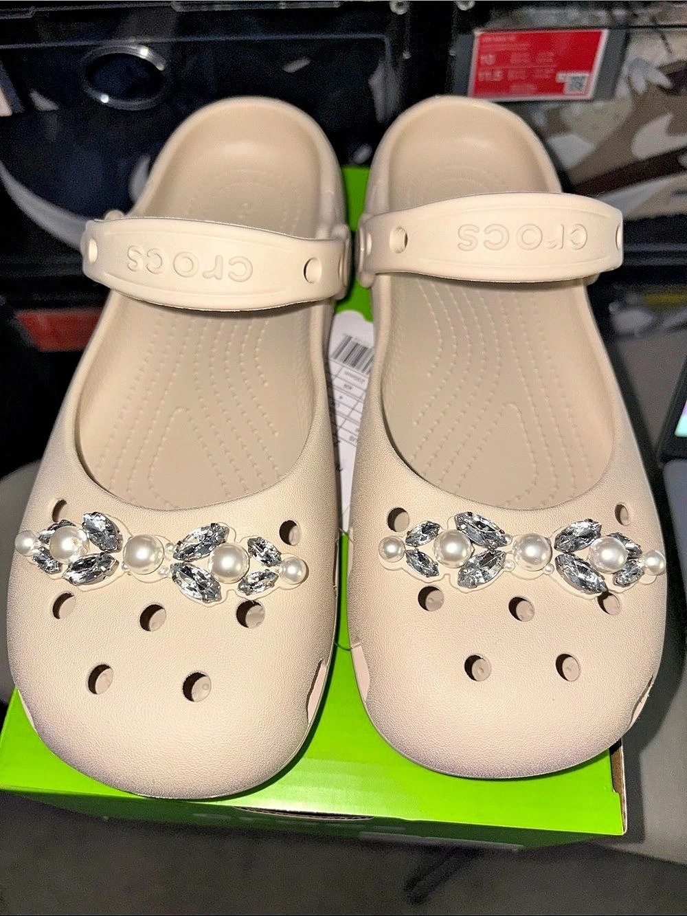 Womens Crocs Classic Pearls Ballet Flat - Frappe